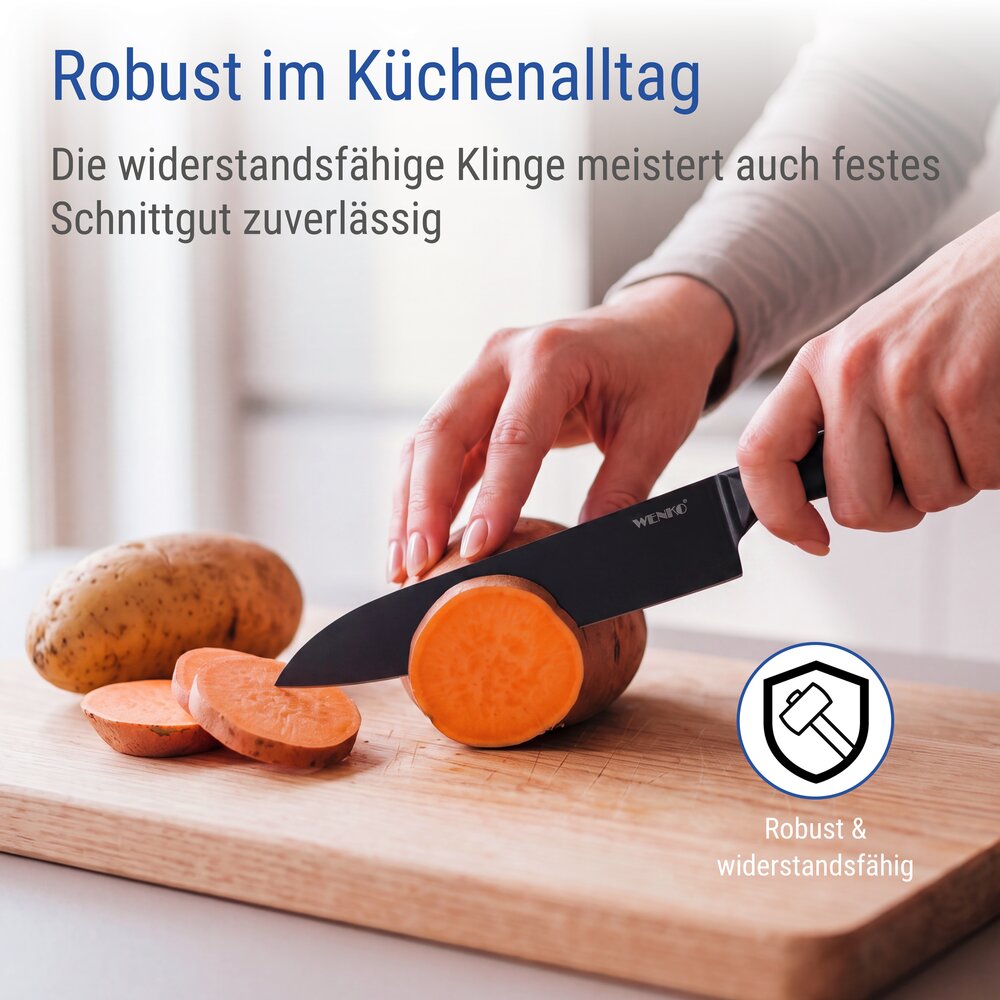 Kochmesser Mod. Ace, Schwarz  Küchenmesser aus rostfreiem Edelstahl