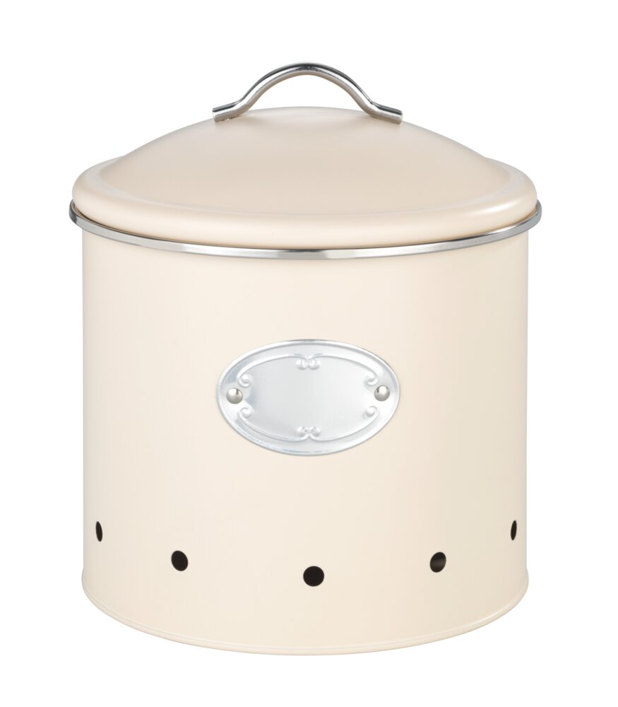 Aufbewahrungsdose Mod. Nero Beige mit Löchern, 4 L  Vorratsdose im Retro-Design
