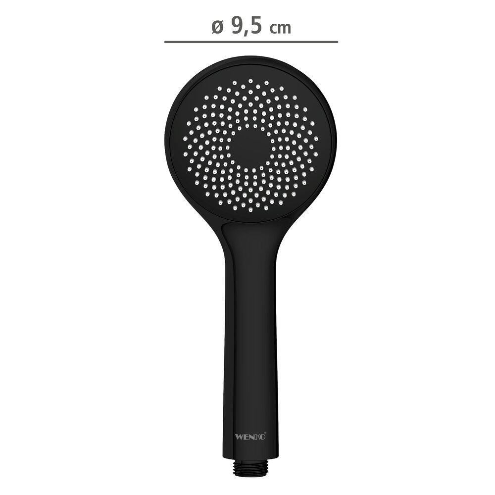 Douchekop Watersaving Zwart mat