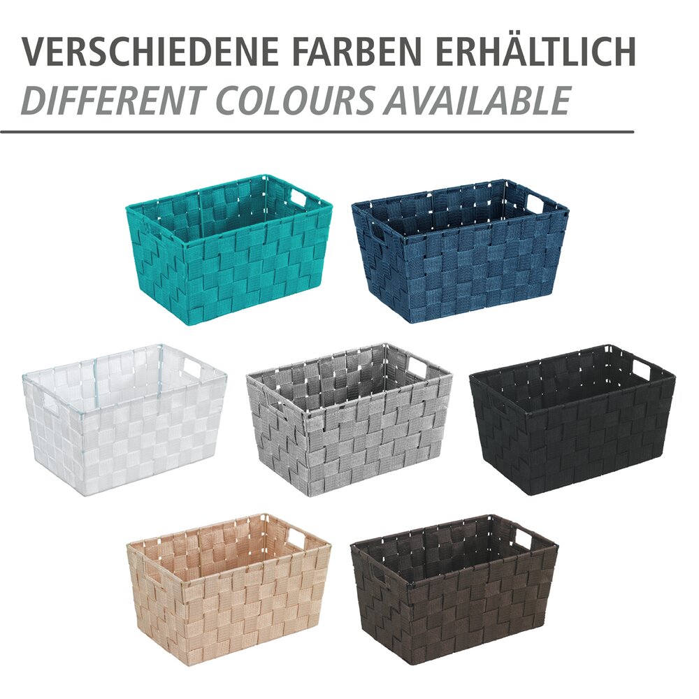 Panier de salle de bains Adria S gris  Tresse en plastique