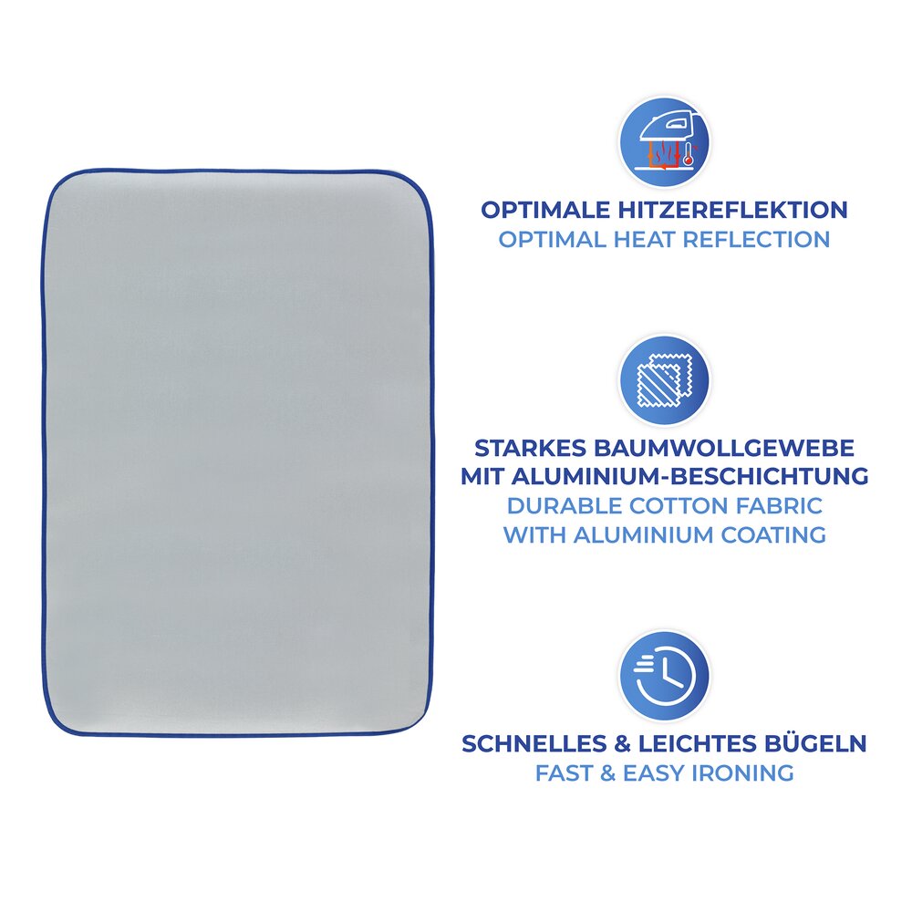 Tapis de repassage Mod. Basic, 100 x 65 cm  réfléchit la chaleur, jusqu'à 50 % de temps gagné