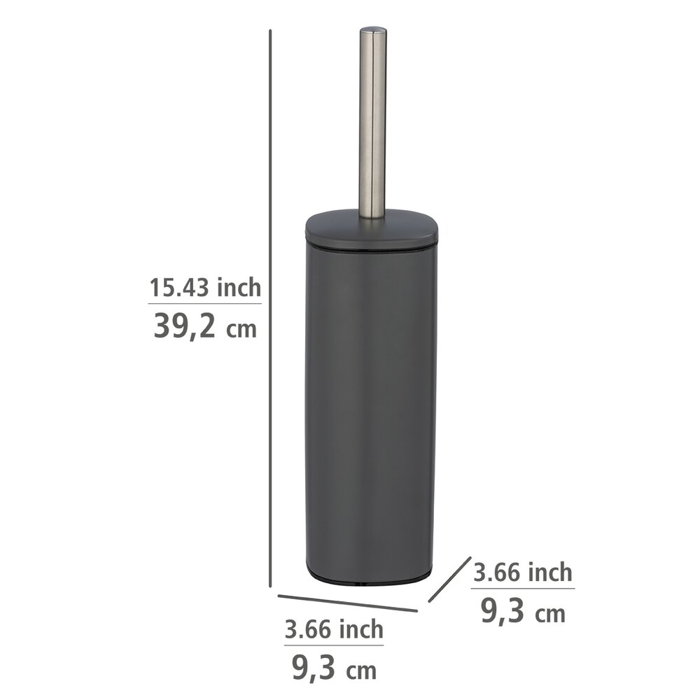 Brosse WC fermée, Acier, Gris, Alassio  en Acier gris