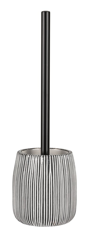 Brosse WC Mod. Pascoli, noir/blanc, céramique, Ø12x38 cm  en acier inoxydable robuste