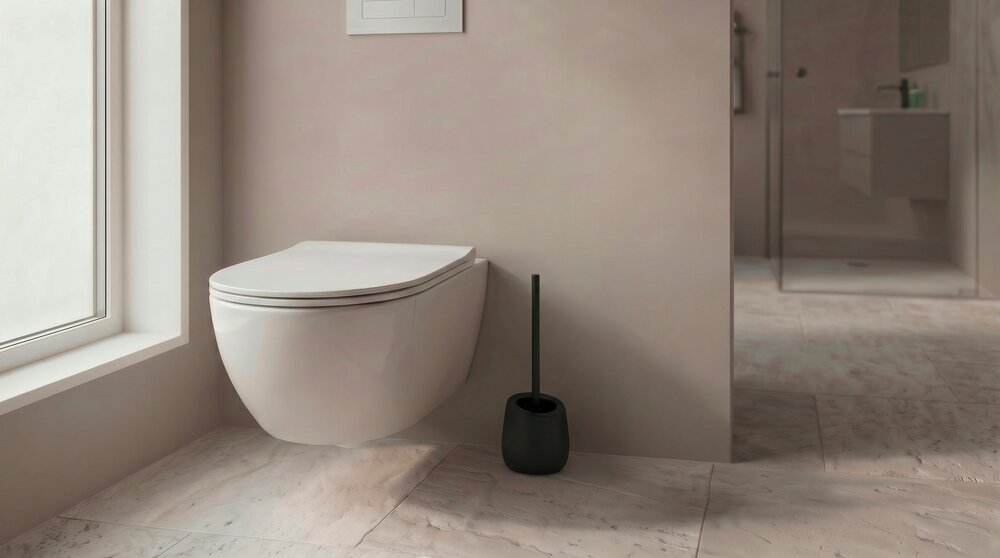 WC-Garnitur Mod. Badi Schwarz  hochwertige Keramik