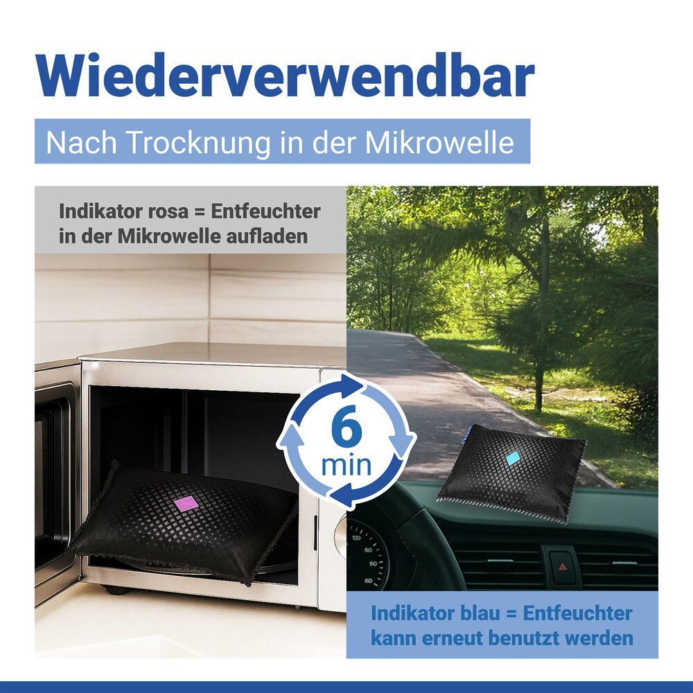 Auto-ontvochtiger met indicator 400 g, set van 2