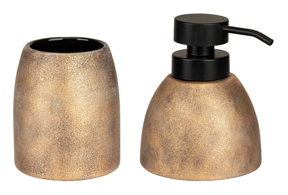 Bad-Accessoire Set Mod. Tremea, bronze, keramik, Ø12x13,5 cm  edles design, füllmenge 0,3 l