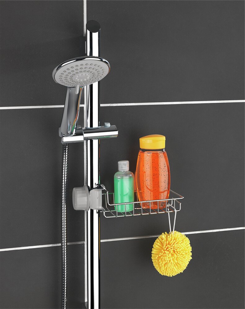Duschablage Edelstahl  Duschregal, einfach an Duschstange montierbar