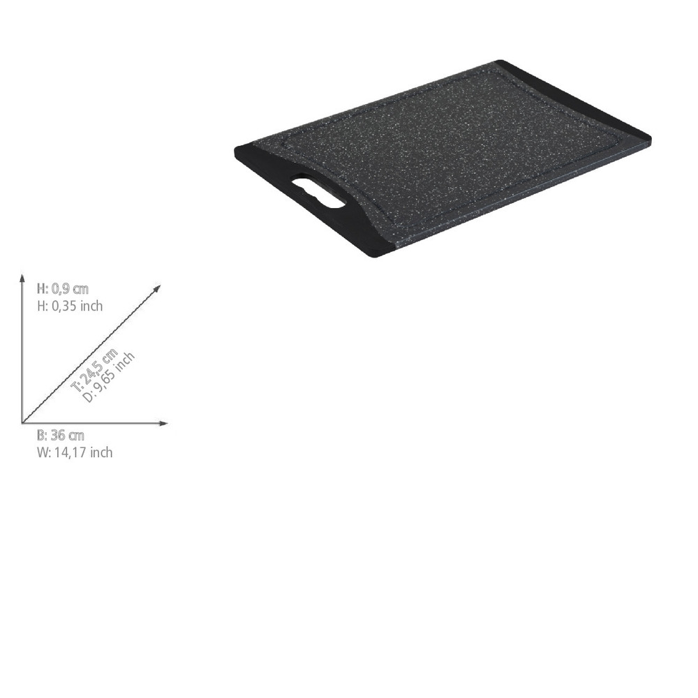 Snijplank Mod. Paula, zwart, kunststof, 36x24,5 cm