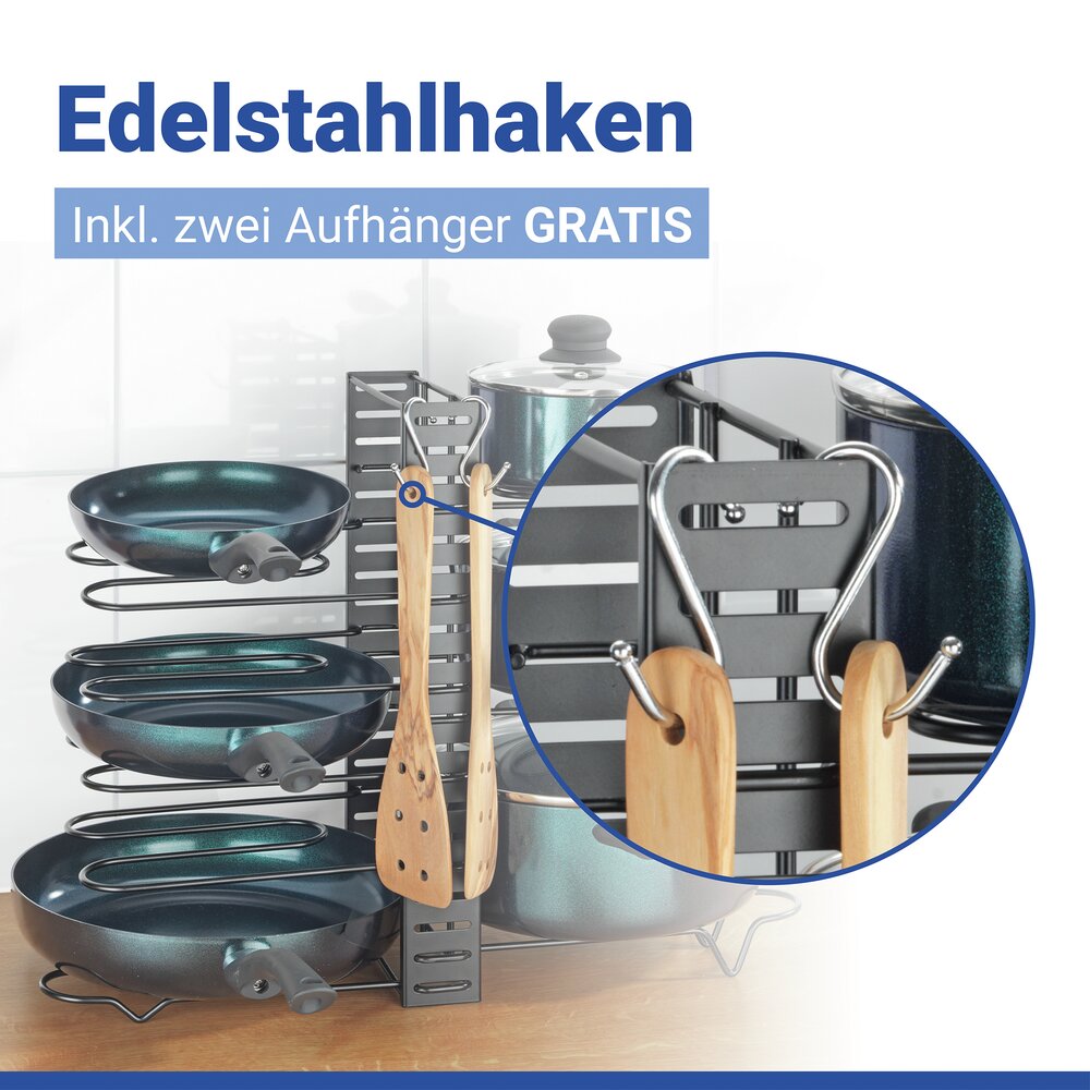 3-in-1-organizer voor pannen en potten