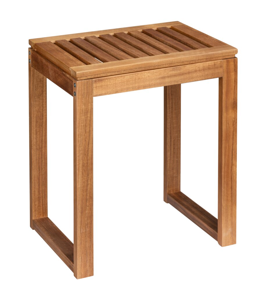 Tabouret de salle de bain mod. Fondi  en bois d'acacia massif