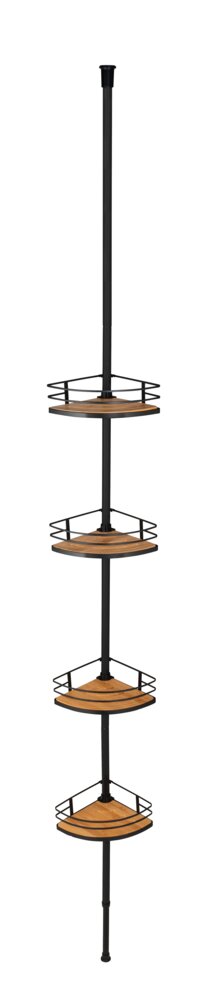 Dolcedo telescopische hoekplank van bamboe en roestvrij staal