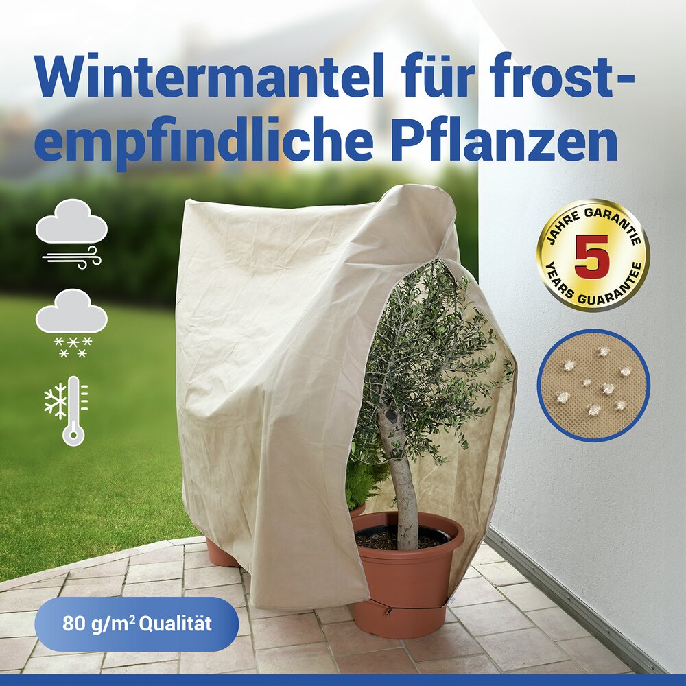 Pflanzenschutz-Vlies 200 x 240 cm, Beige  reißfestes Wintervlies für Pflanzen