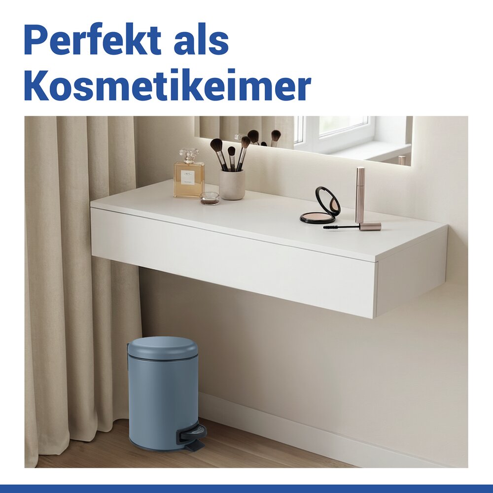 Kosmetik-Treteimer Mod. Leman Slateblue 3 L  mit herausnehmbarem Einsatz