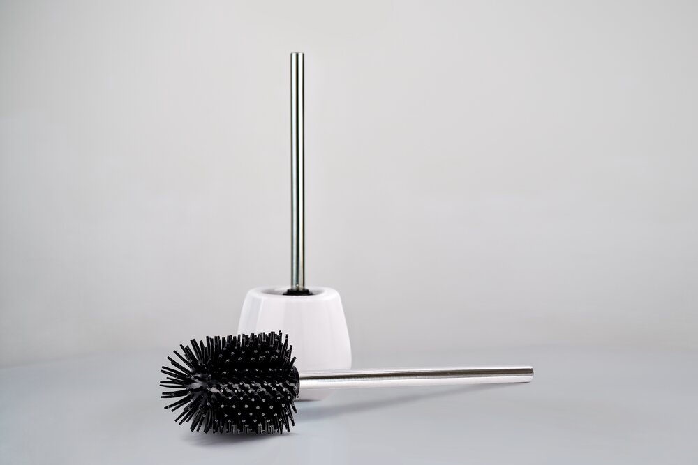 Siliconen toiletborstel met roestvrij stalen handvat