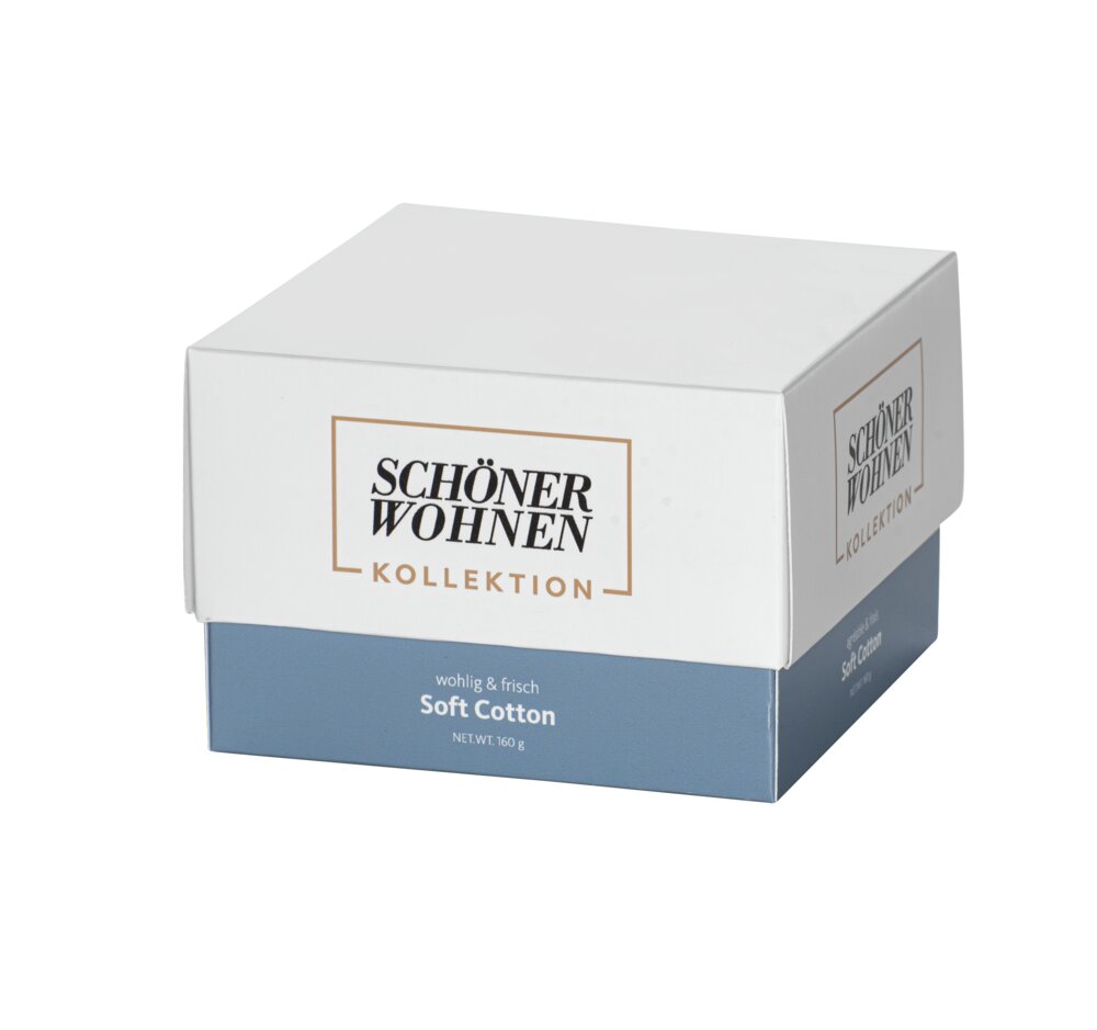 Collection SCHÖNER WOHNEN Bougie parfumée Mod. Soft-Cotton M, lot de 2  Durée de combustion : 30 - 40 heures