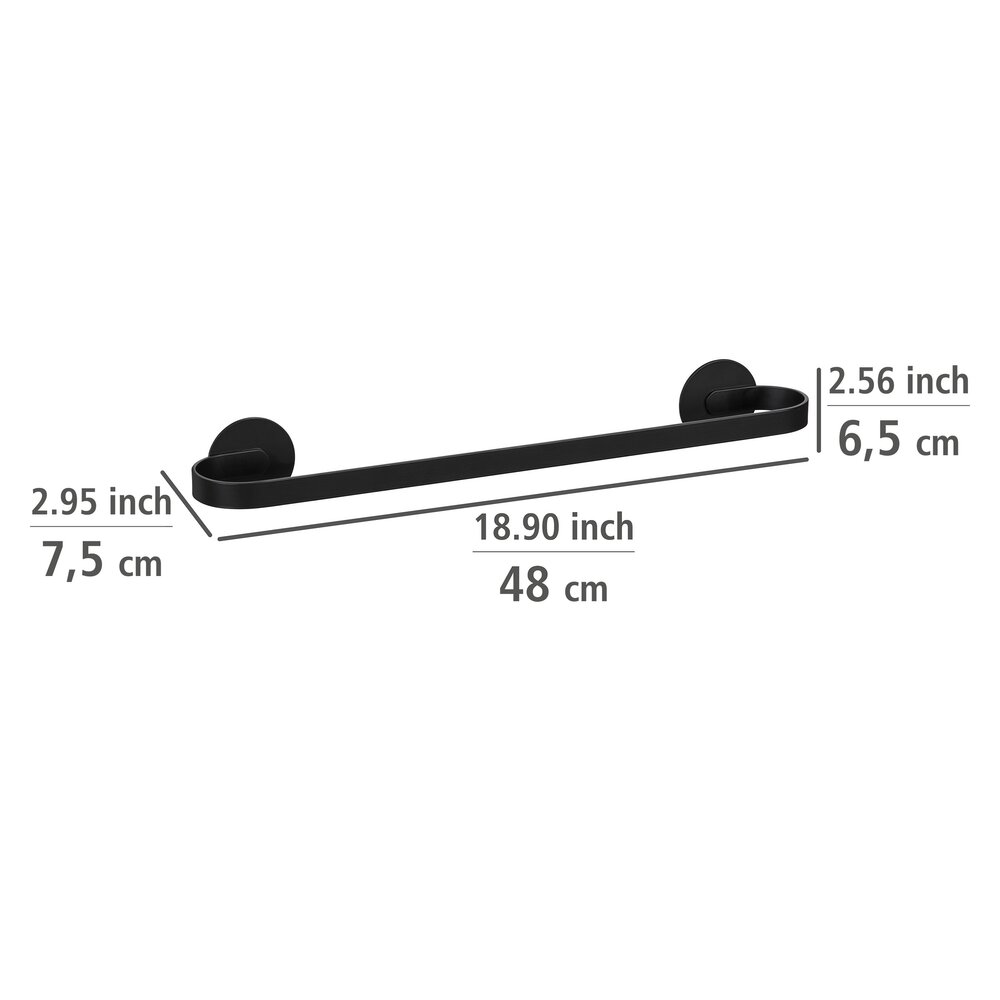 Turbo-Loc® Badhanddoekrek Uno Bivio Zwart mat, 40 cm