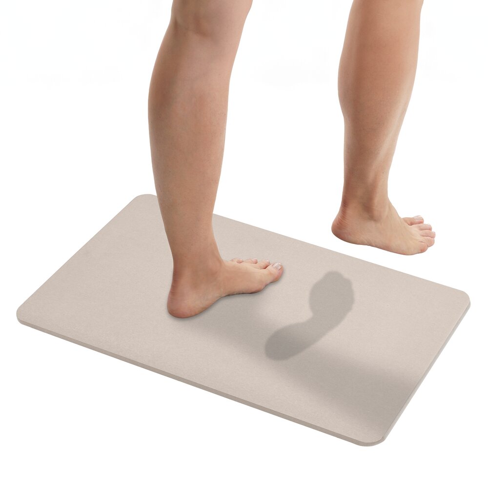 Diatomit Badematte Mod. Simi Ecru, 60 x 39 cm  schnelltrocknend und rutschsicher