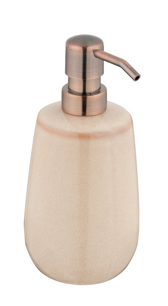 Bad-Accessoire Set Mod. Sirmione, beige, Keramik, 2-teilig  freistehend, kupferfarbene Details