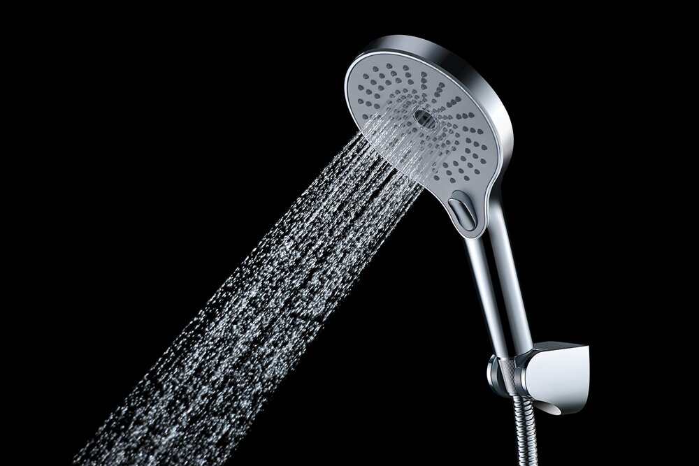 Pommeau de douche Blanc Chromé  diamètre 13 cm