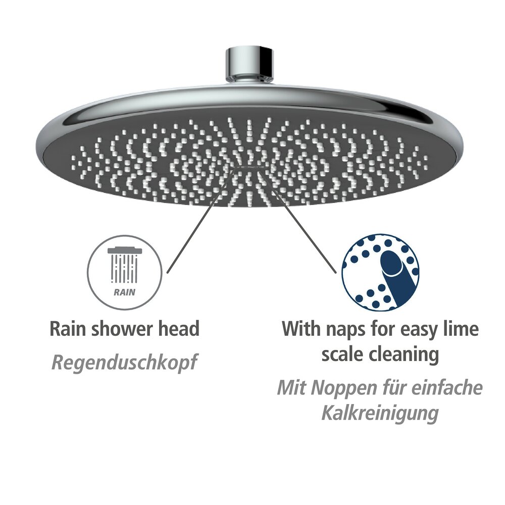 Waterbesparend chromen douchesysteem