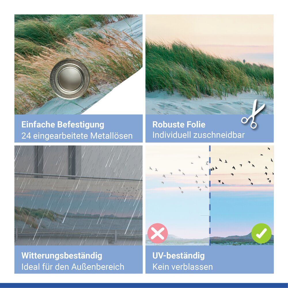 Balkon-Sichtschutz Mod. Nordseeküste  UV- und witterungsbeständig