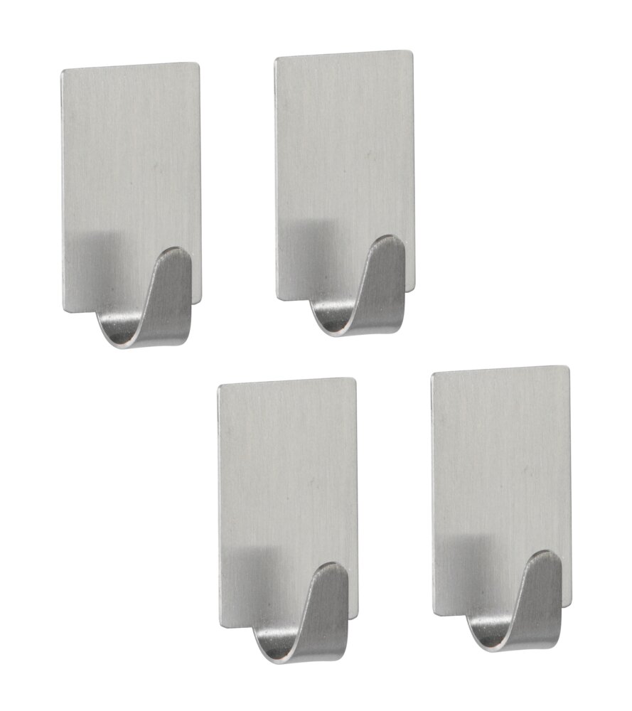 Strip-it® Rechteckhaken matt, 4er Set  Edelstahl rostfrei