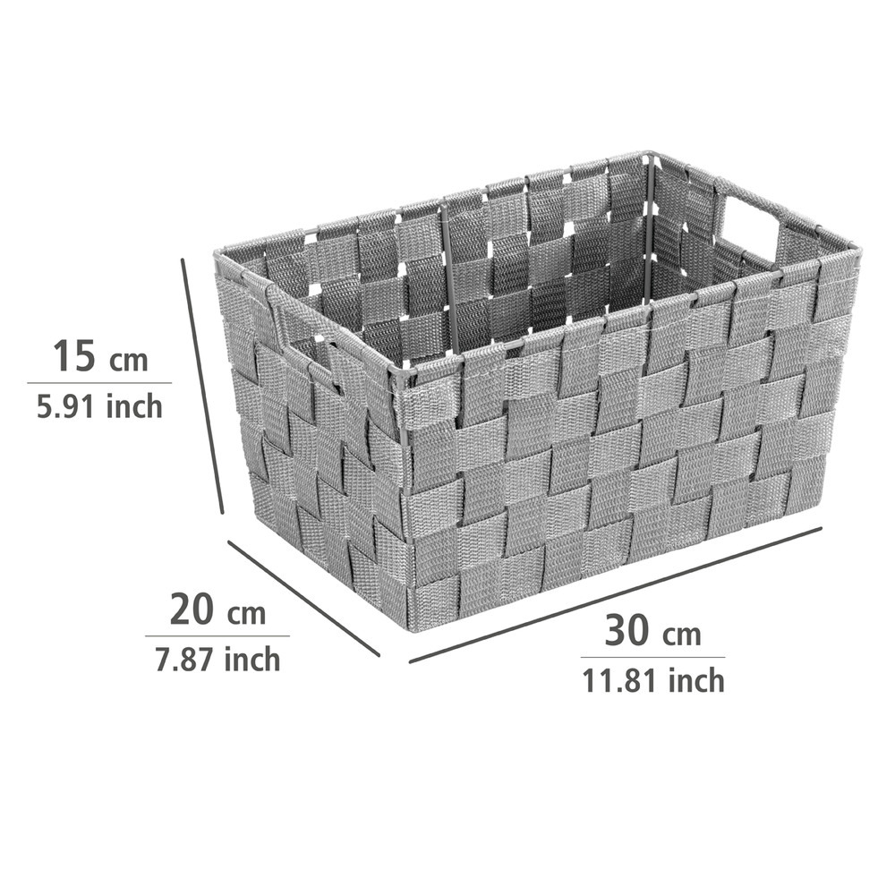 Aufbewahrungskorb Mod. Adria S Grau  Kunststoff-Geflecht