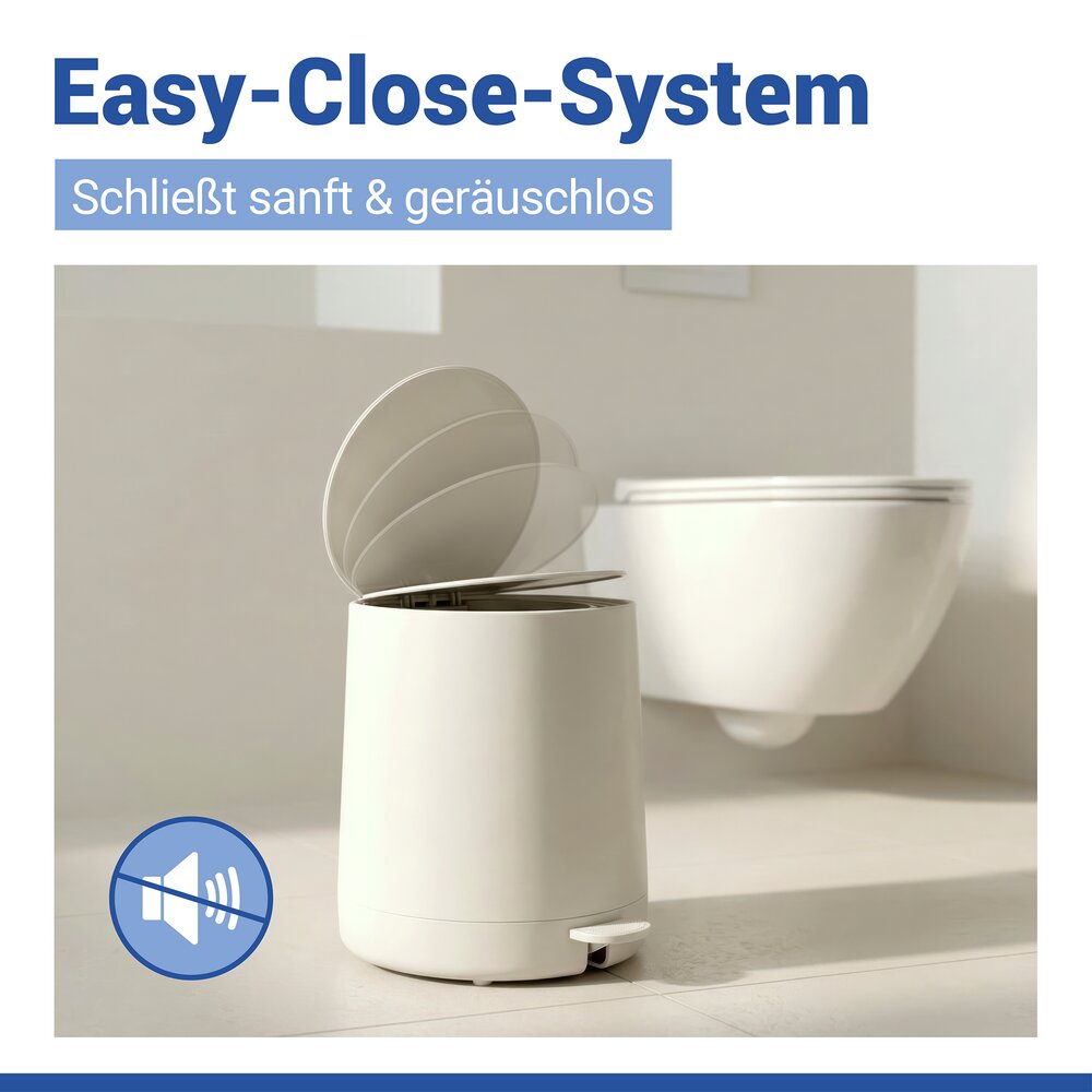 Kosmetik Treteimer Mod. Fablo Creme  mit Soft-Touch-Beschichtung, 5 L