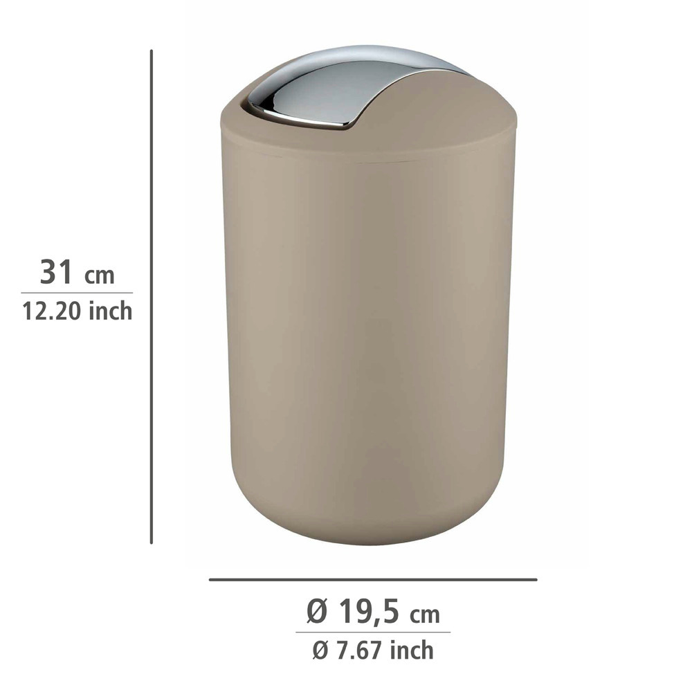 Schwingdeckeleimer Mod. Brasil L Taupe, 6,5 Liter  6,5 Liter