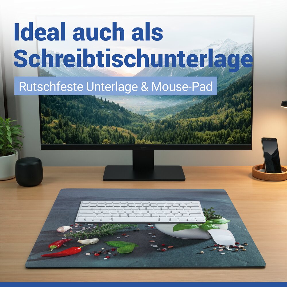 Schutzabdeckmatte Mod. Kräuterküche 60 x 52 cm  hitzebeständige Schutzmatte für Kochfelder