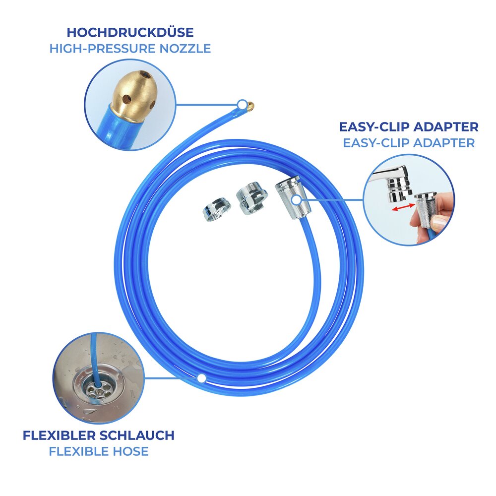 Reiniger Mod. Twister, blau, Kunststoff/Metall, 3 x 250 x 3 cm  mit Easy-Clip Schnellverschluss