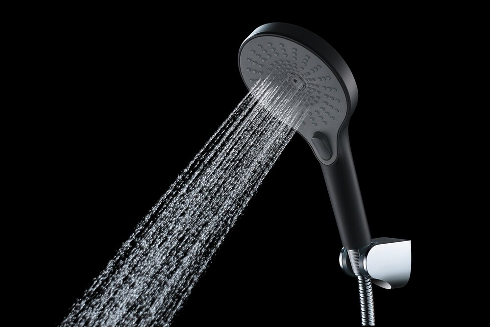 Pommeau de douche Ultimate Shower Noir/Gris  diamètre 13 cm