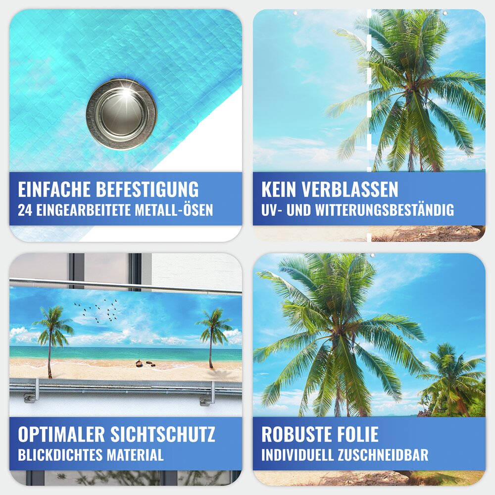 Balkon-Sichtschutz Mod. Karibik  UV- und witterungsbeständig
