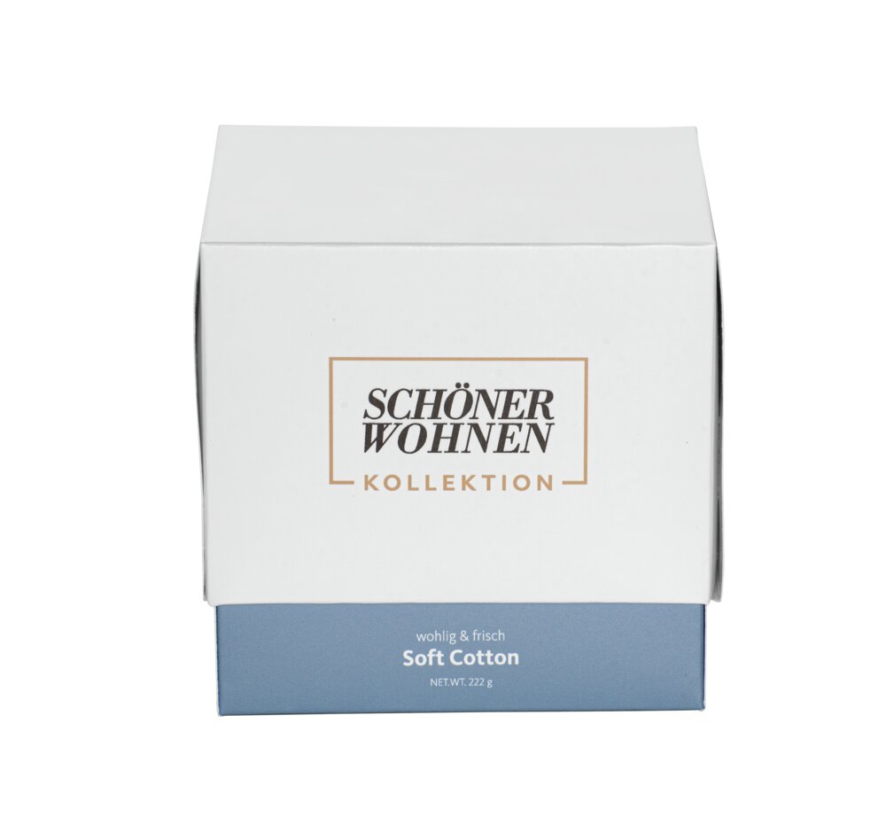 SCHÖNER WOHNEN-KOLLEKTION Duftkerze Mod. Soft-Cotton L  Brenndauer 45 - 55 Stunden