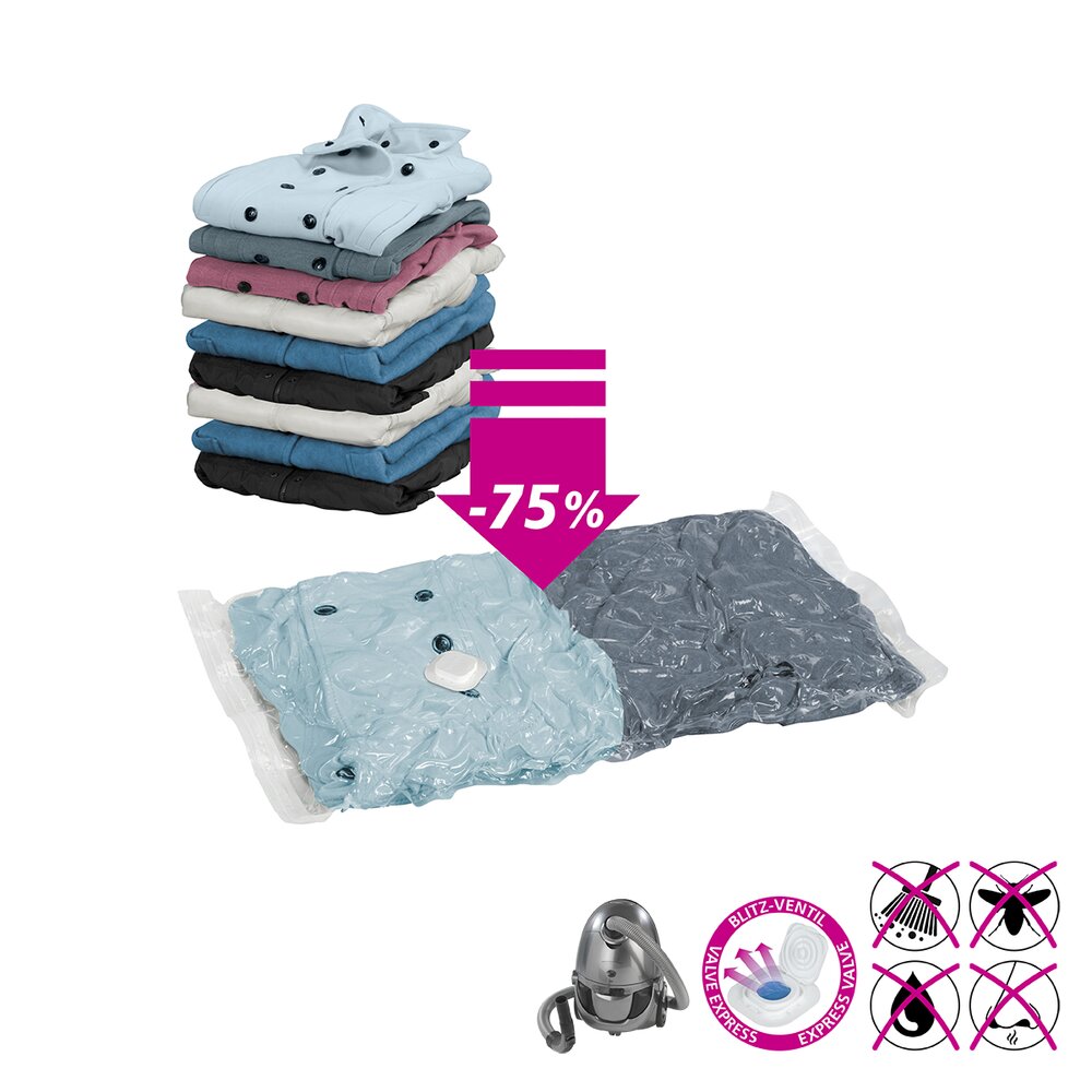 Vakuum Beutel Reise-Set  6-teilig mit Pumpe