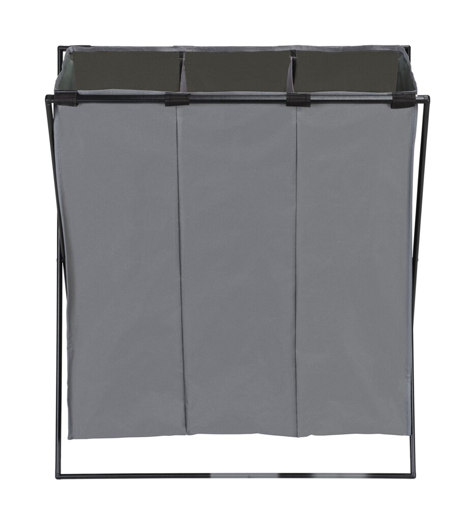 Wäschesammler Mod. Trio XL Grau  mit drei Fächern