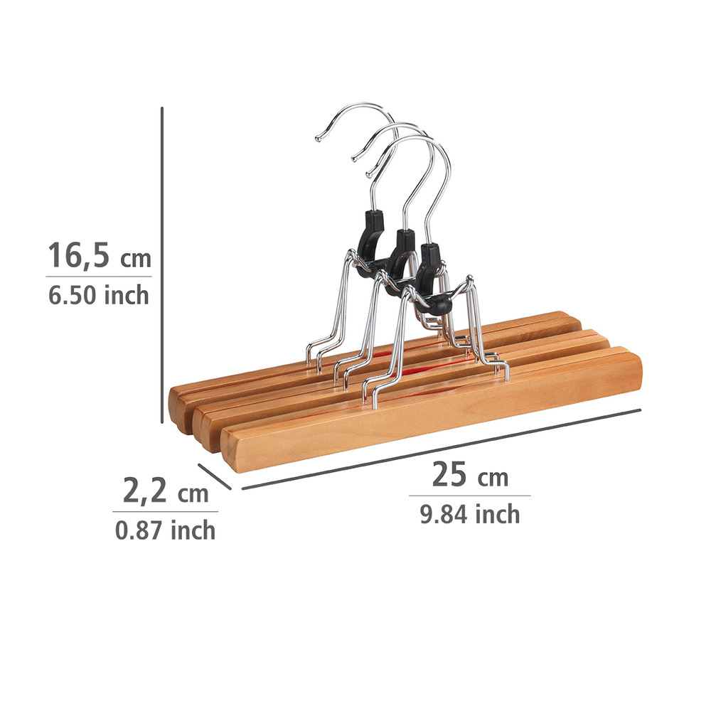 Hosenklemmbügel, 3er Set  platzsparende Kleiderbügel