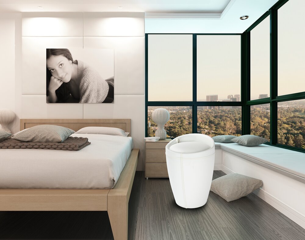 Candy White kruk in lederlook, met waszak