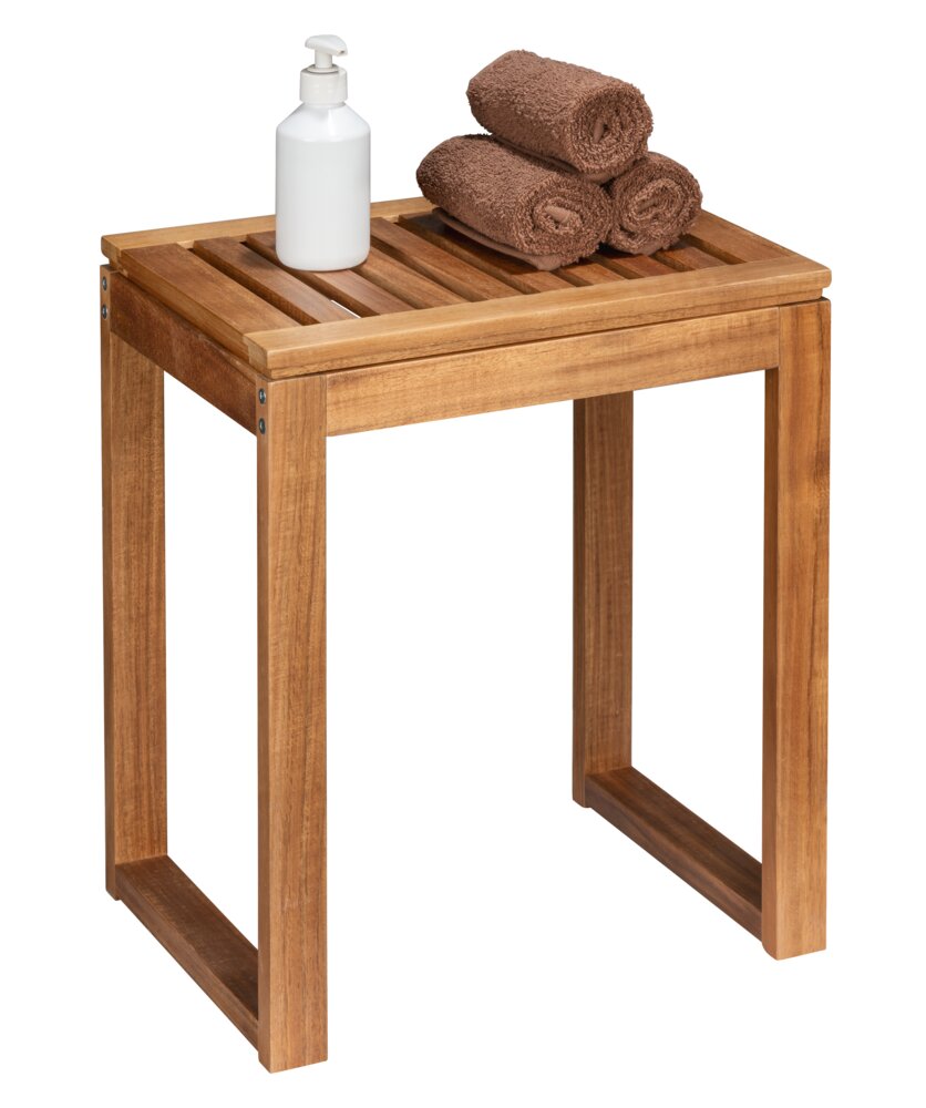 Badhocker Mod. Fondi  aus massivem Akazienholz