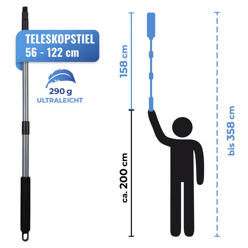 Staubwedel 2in1 mit Teleskopstiel  flexibler Kopf