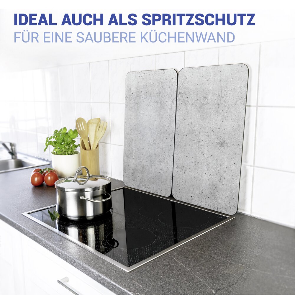 Herdabdeckplatte Universal Mod. Beton, 2er Set  für alle Herdarten geeignet