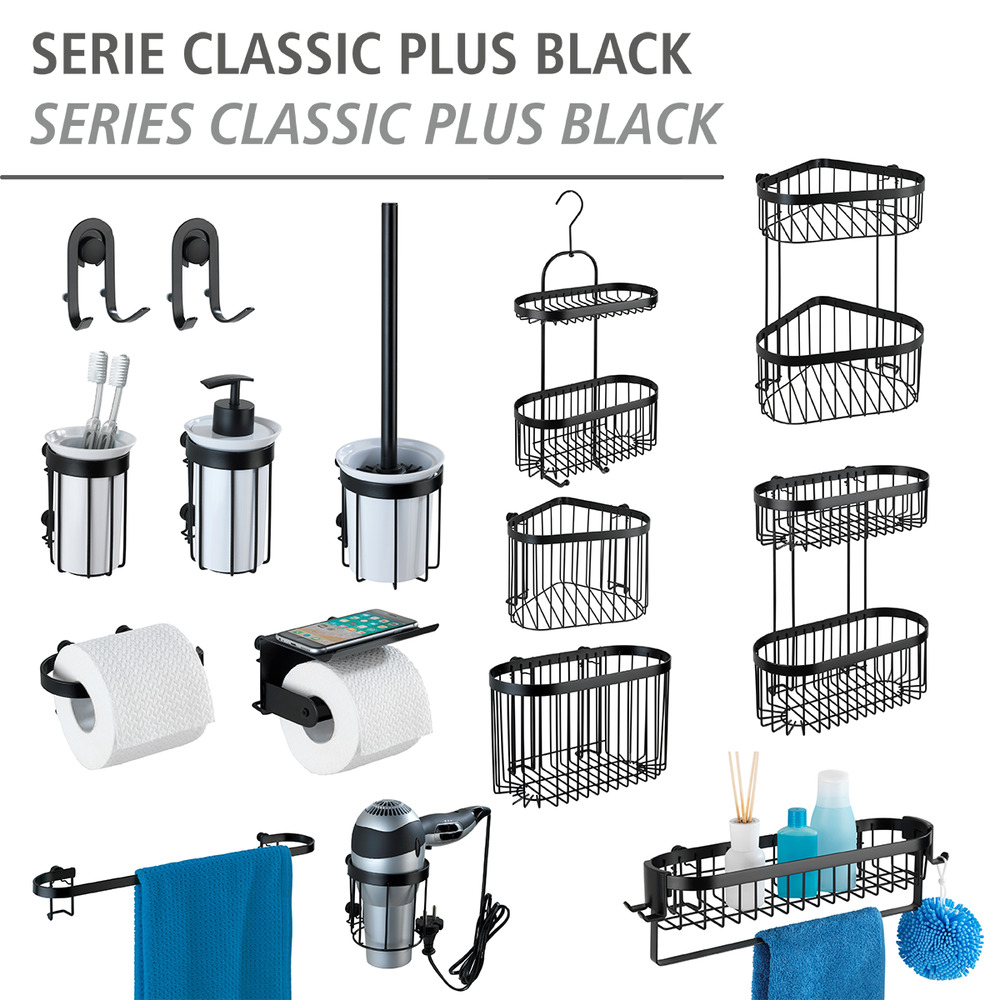 Wandhaken Classic Plus Black  2er Set, mit hochwertigem Rostschutz