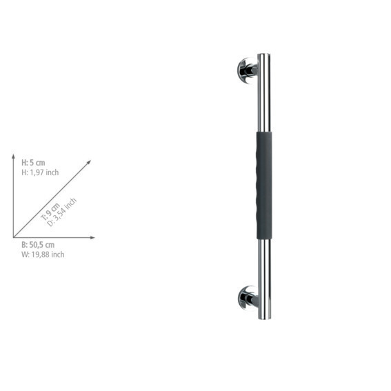 Edelstahl Wandhaltegriff Mod. Secura 50,5 cm  Bad-Sicherheitsgriff, belastbar bis 120 kg