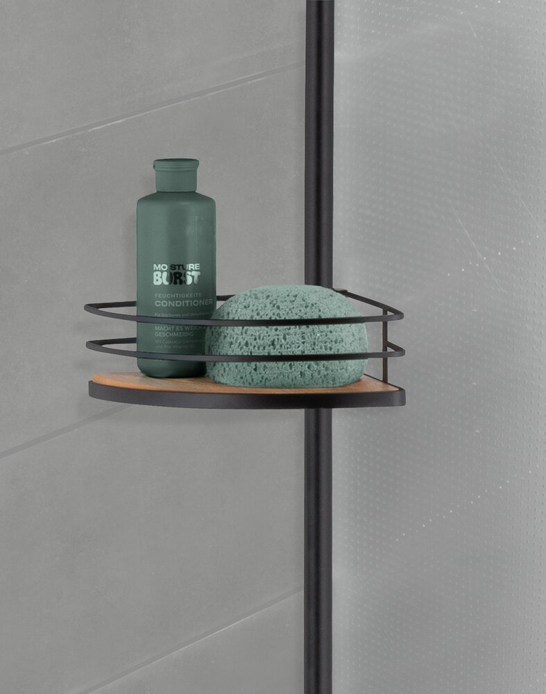 Dolcedo telescopische hoekplank van bamboe en roestvrij staal