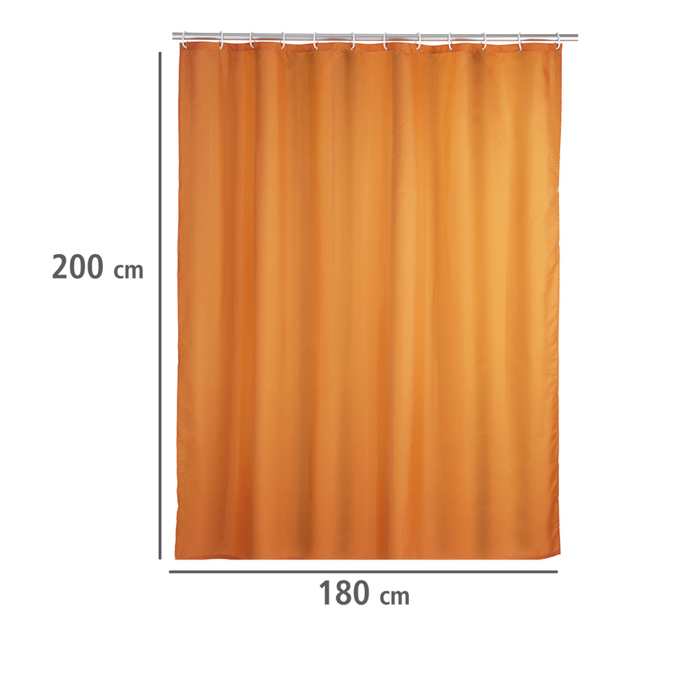 Anti-Schimmel Duschvorhang Uni Orange, 180 x 200 cm  waschbar