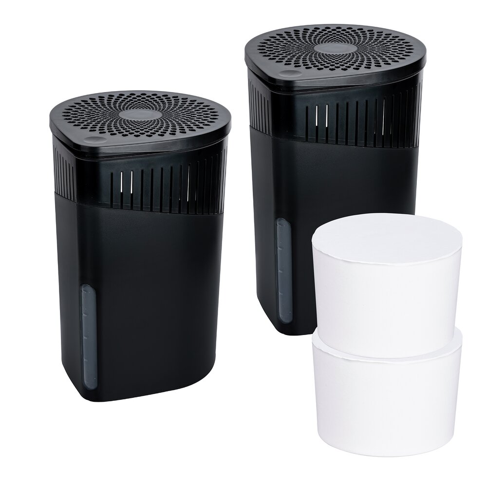 Raumentfeuchter Mod. Drop Schwarz 1000 g, 2er Set  für Räume bis ca. 80m³