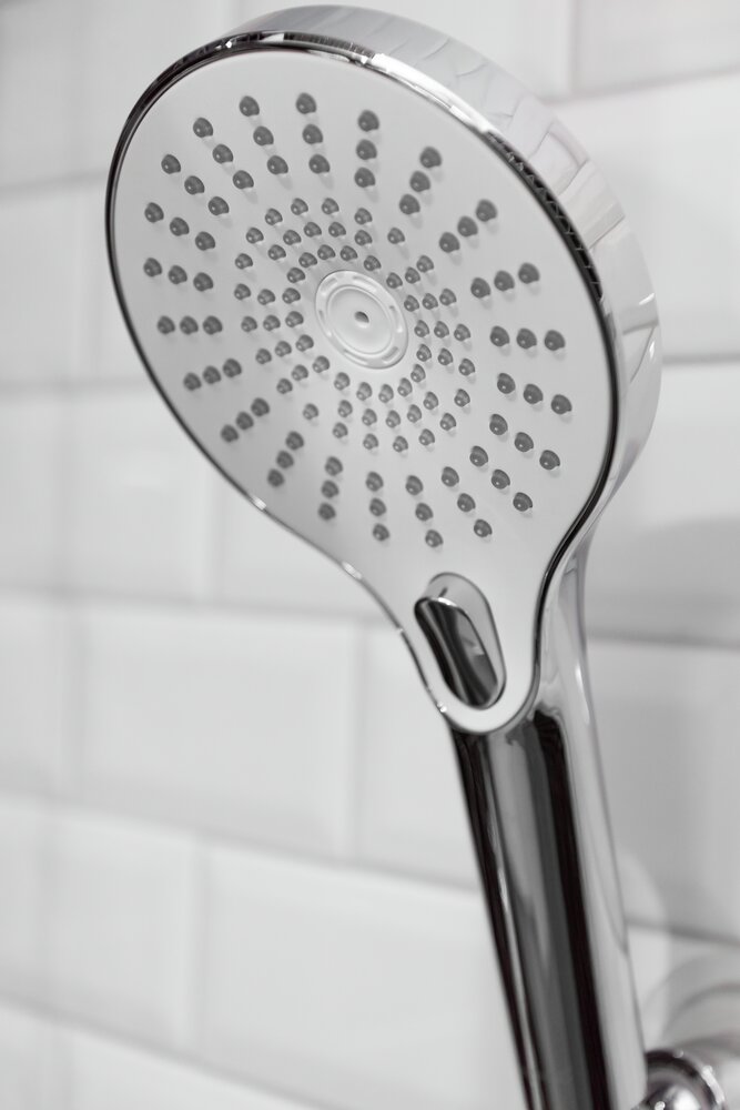 Pommeau de douche Blanc Chromé  diamètre 13 cm