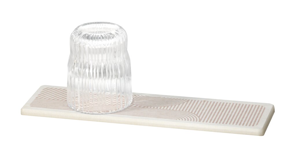 Abtropfplatte Mod. Damon, beige, Diatomeenerde, 30x8 cm  inklusive Silikonfüße und Schleifpapier