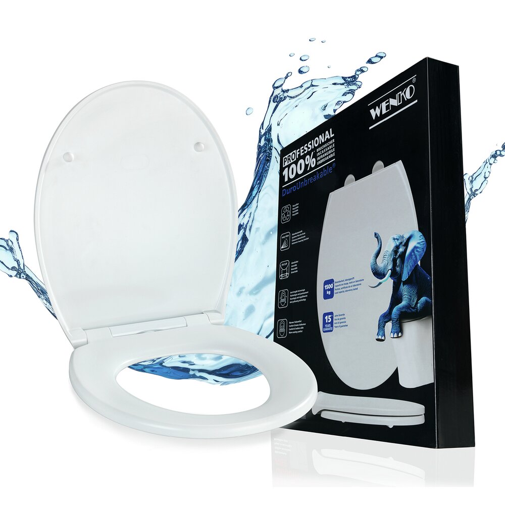 WC-Sitz Mod. Gatteo DuroUnbreakable®, Weiß  100 % bruchsicher, mit Absenkautomatik