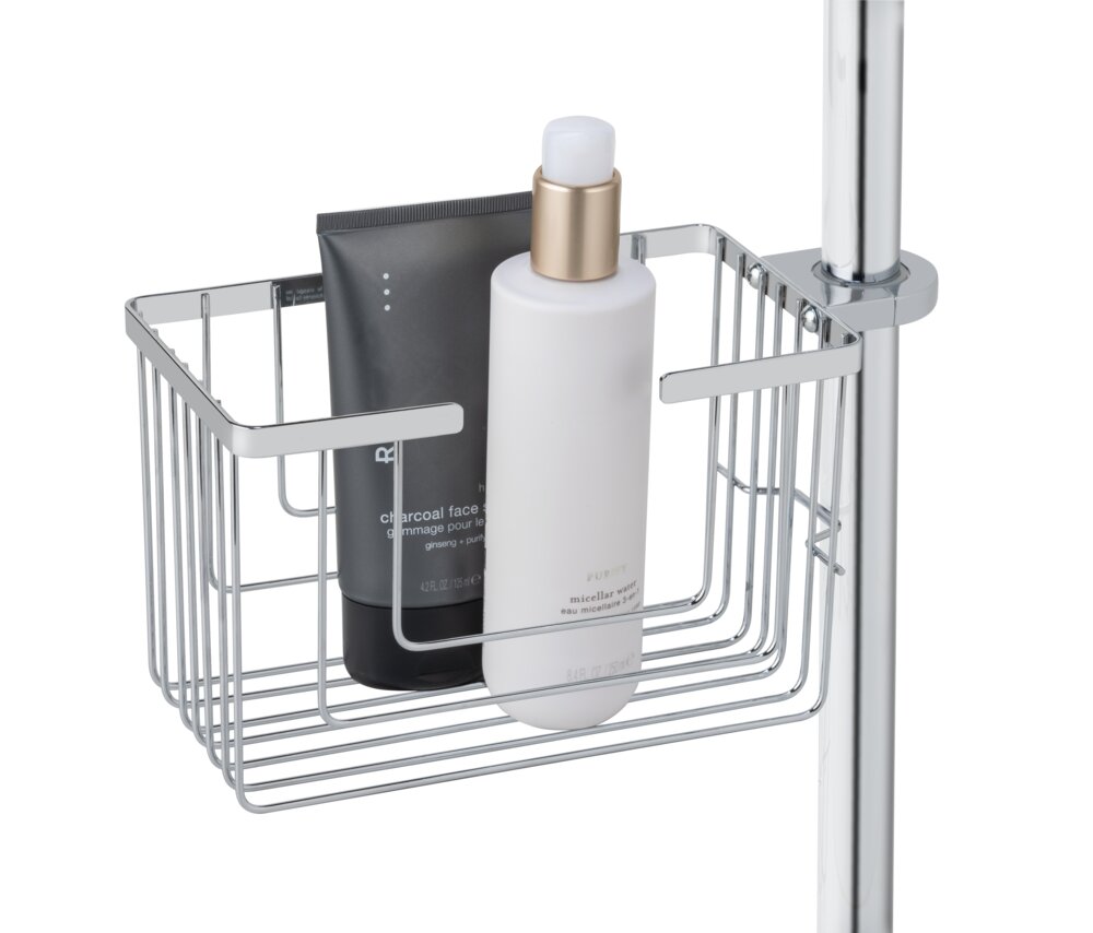 Duschstangencaddy Mod. Valognes, chrom, Edelstahl, 20x12x13 cm  einfache Montage ohne Bohren